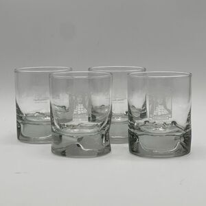 Set of 4 CUTTY SARK One Size Clear Scots Cocktail Whiskey Glasses High Ball NWOT